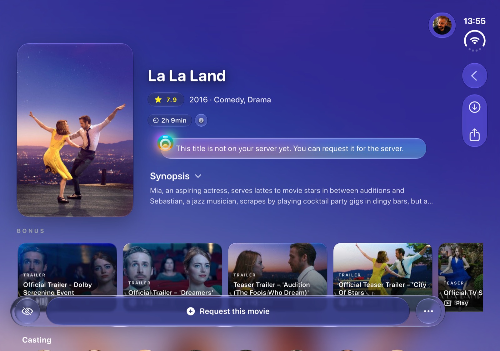 La La Land detail page on iPhone Duo